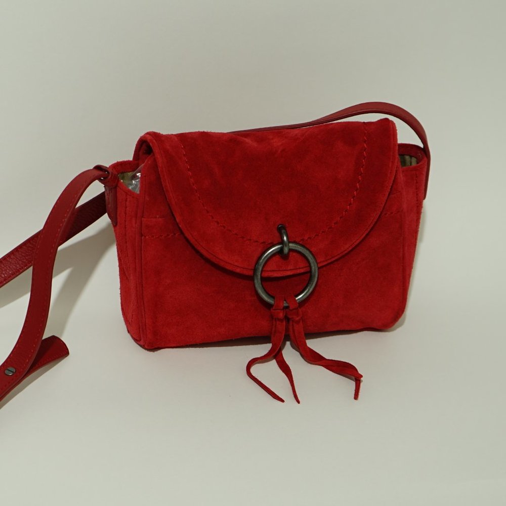 Lucky Brand - Suede Leather Red Small Crossbody - Picture 14 of 15